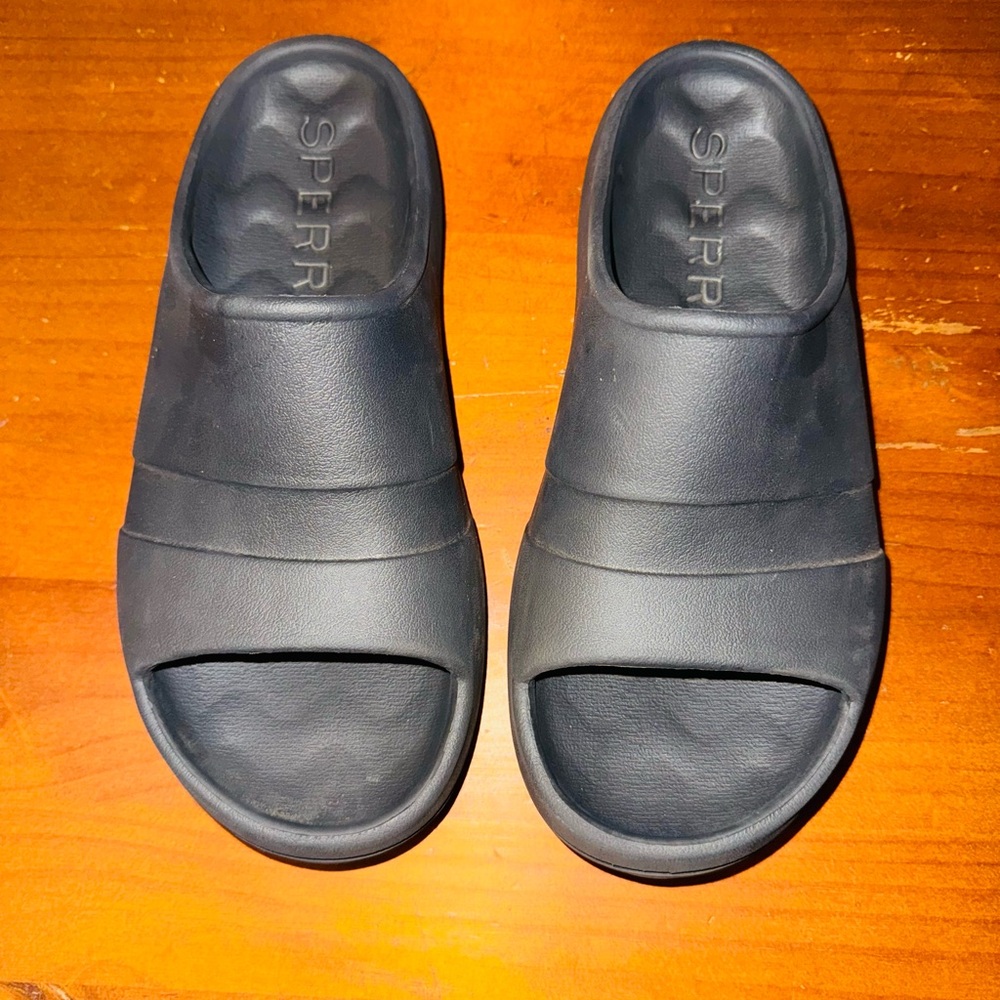 Sperry Black Molded EVA Float Slide Sandals Men’s 7 Women’s 9